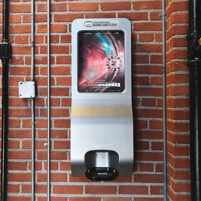 Bảng hiệu kỹ thuật số LCD treo tường Đo nhiệt độ với máy phân phối nước rửa tay