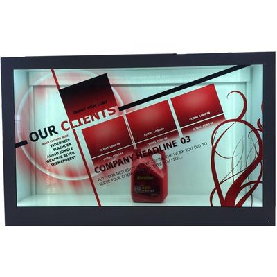 65 &quot;4K Quảng cáo màn hình LCD trong suốt Hộp trưng bày Bảng hiệu kỹ thuật số