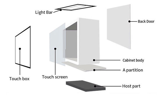 Màn hình cảm ứng thông minh 15,6 inch Hộp tủ LCD trong suốt để quảng cáo